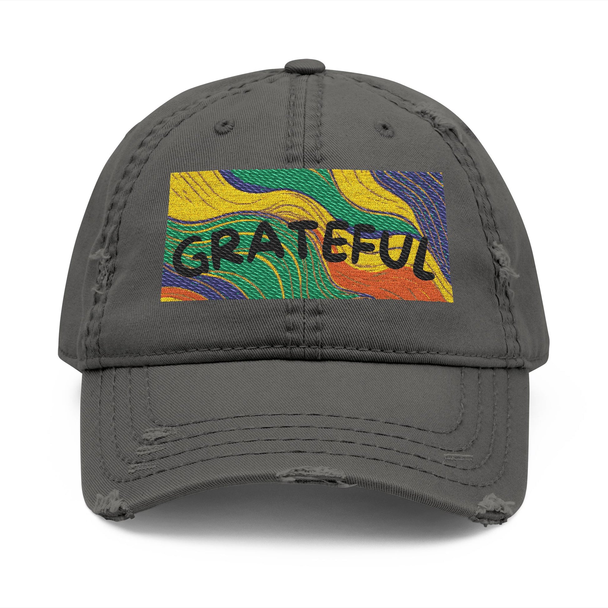 Grateful Distressed Embroidered Dad Hat – Uplifting Gift for Outdoor Lovers | Shop With Ara