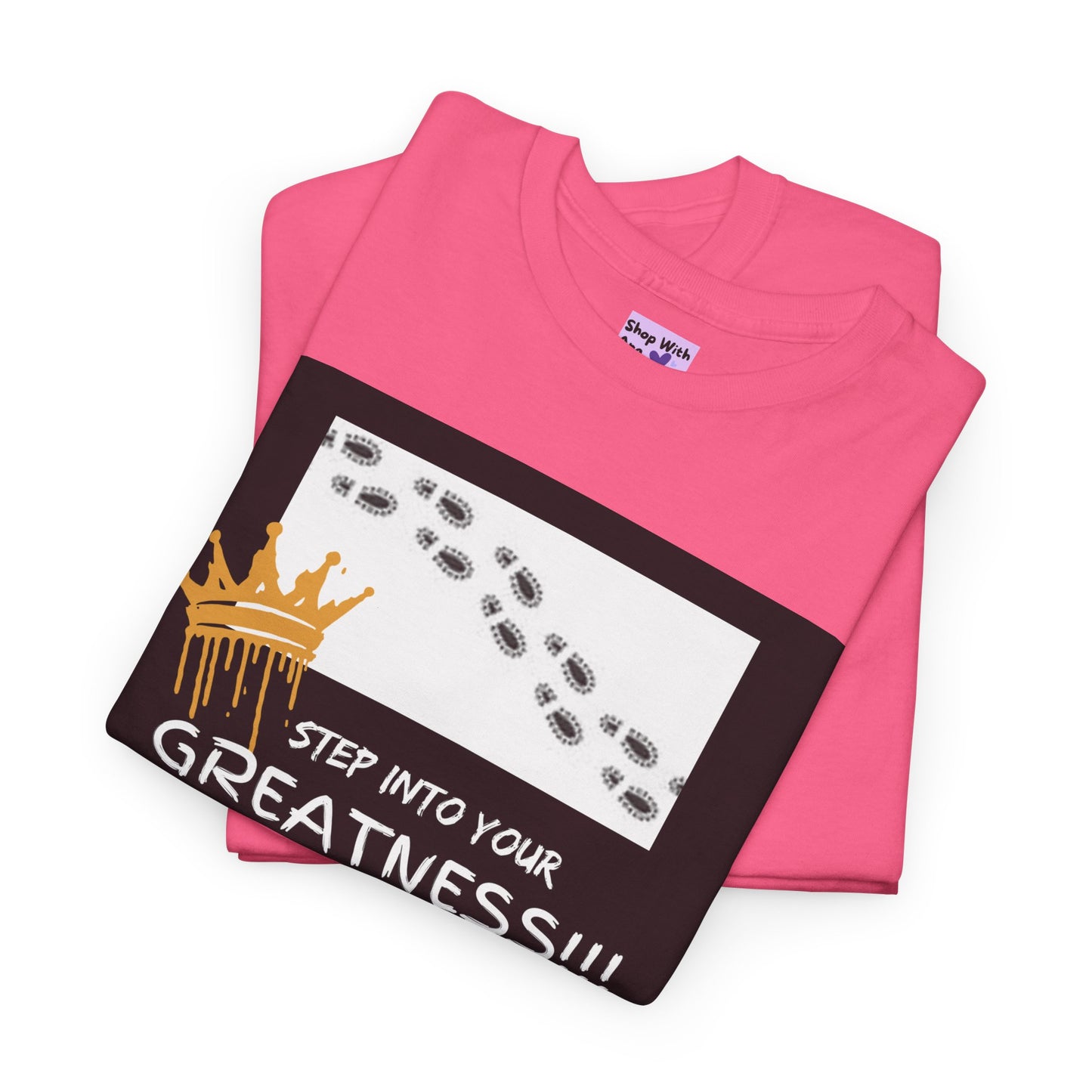 Step Into Greatness Unisex Heavy Cotton Tee – Bold Motivational T-Shirt | Shop With Ara
