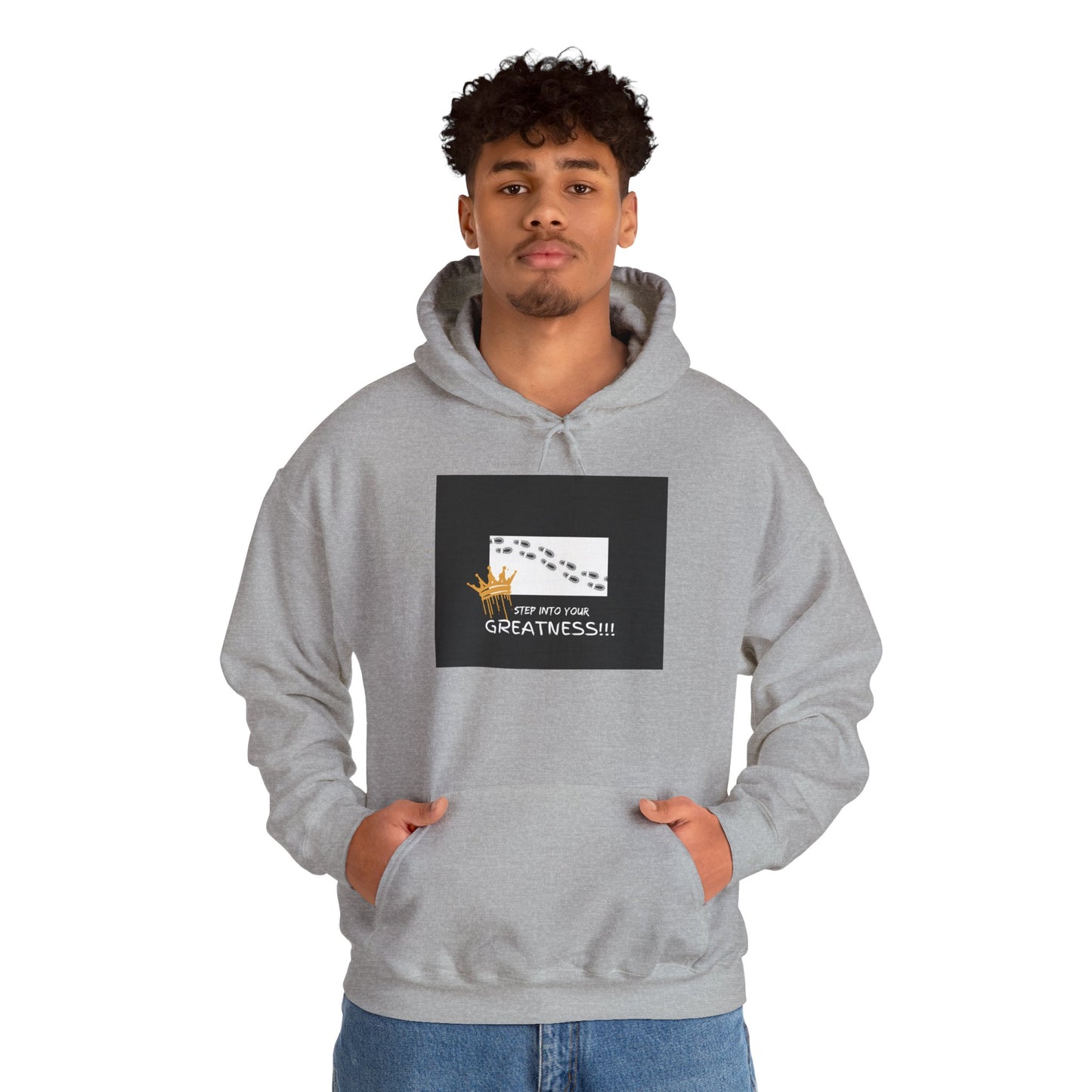 Gray hoodie with a graphic design  | Shop With Ara