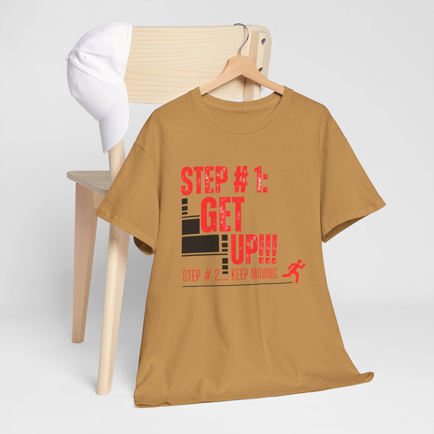 Brown t-shirt with red text | Shop With Ara