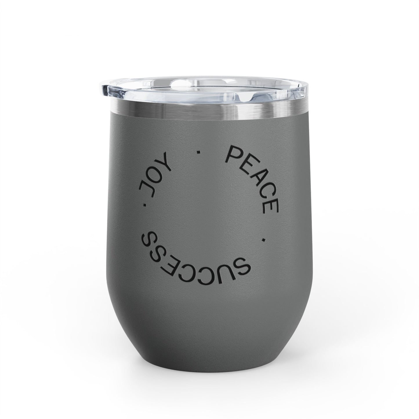 Gray tumbler with motivational phrases  | Shop With Ara