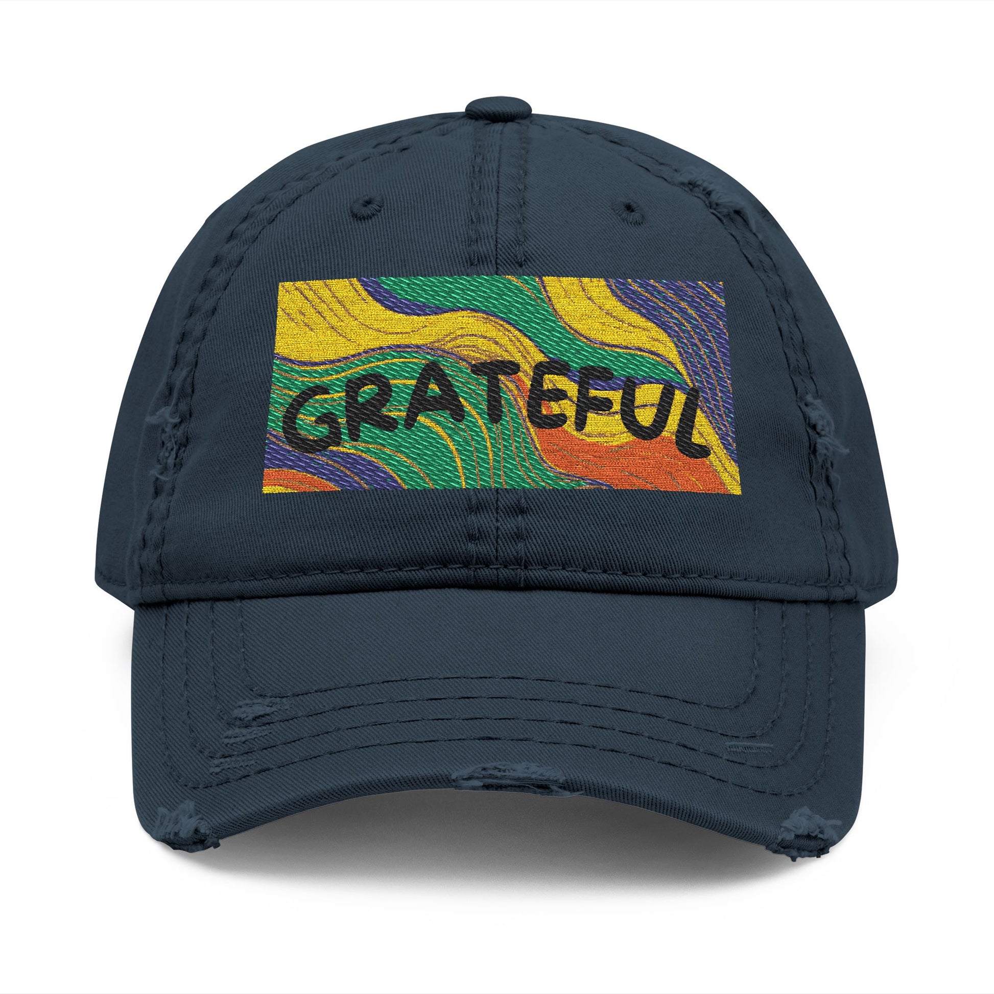 Grateful Distressed Embroidered Dad Hat – Uplifting Gift for Outdoor Lovers | Shop With Ara