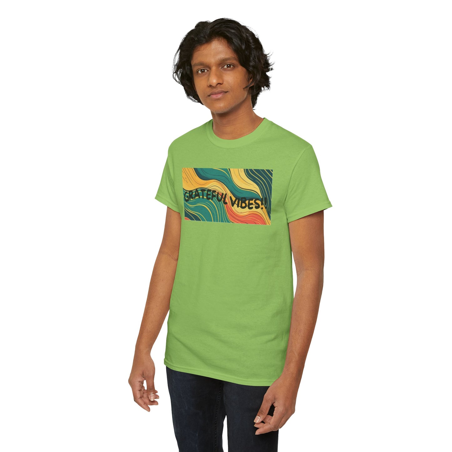 Grateful Vibes Unisex Heavy Cotton Tee – Positive Energy T-Shirt | Shop With Ara