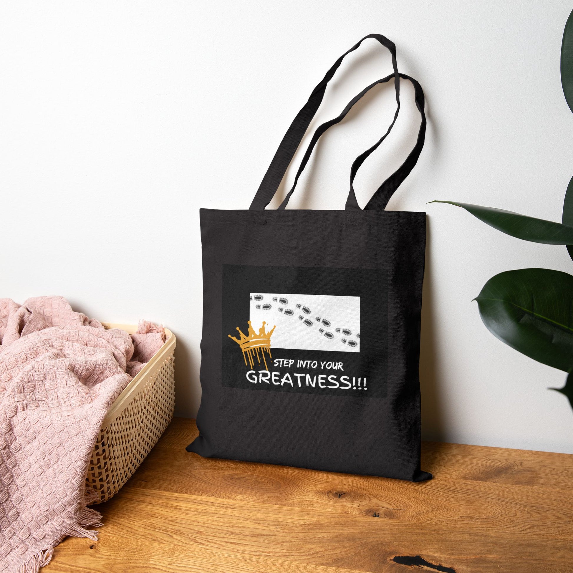 Step Into Your Greatness Canvas Tote – Inspirational Eco-Friendly Bag | Shop With Ara