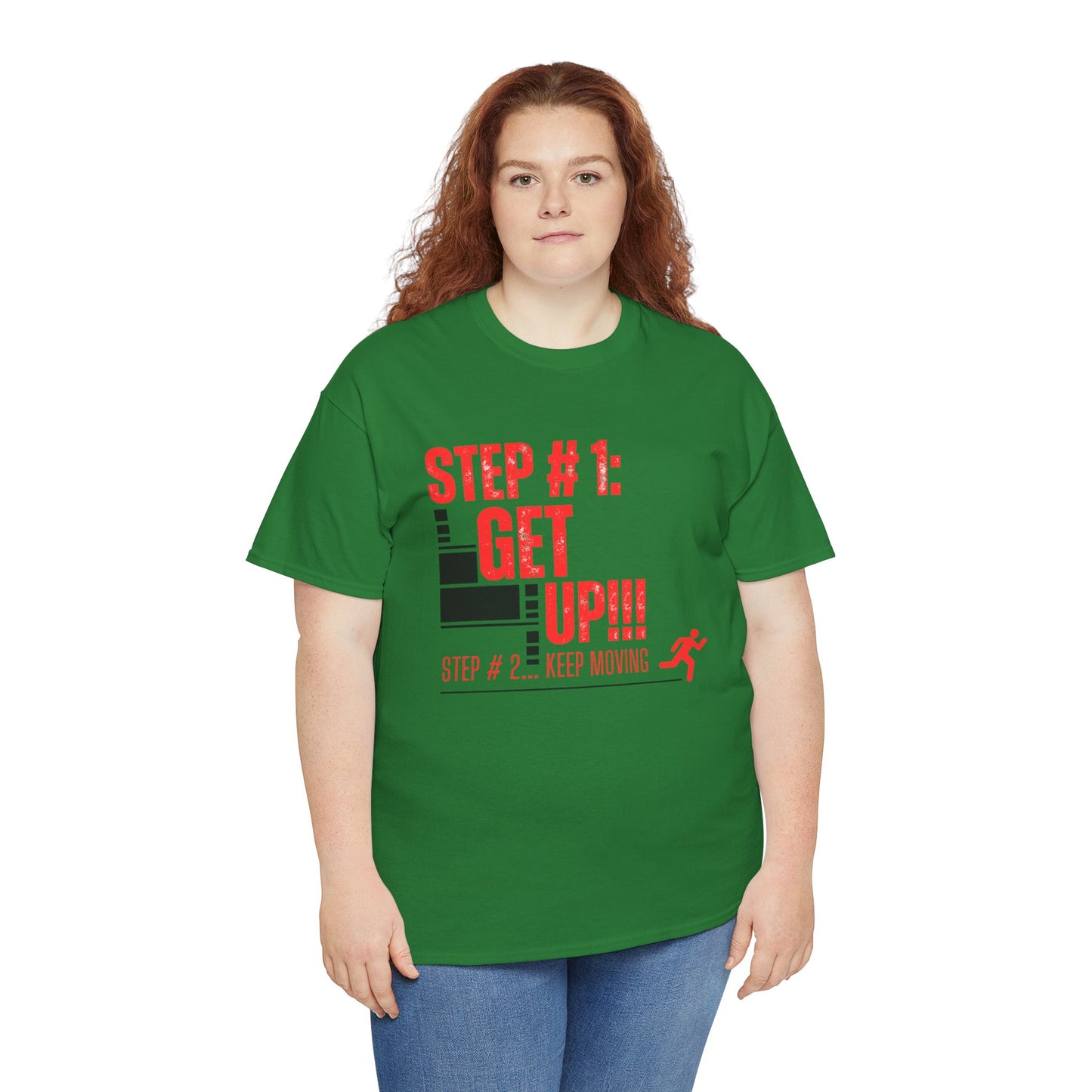 Person wearing a green t-shirt with red text | Shop With Ara