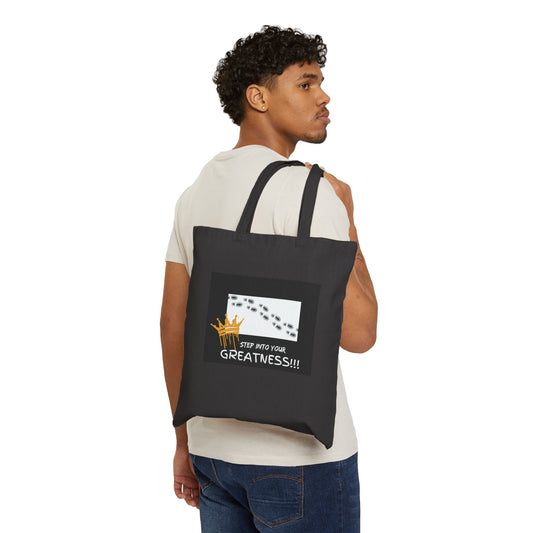 Step Into Your Greatness Canvas Tote – Inspirational Eco-Friendly Bag | Shop With Ara