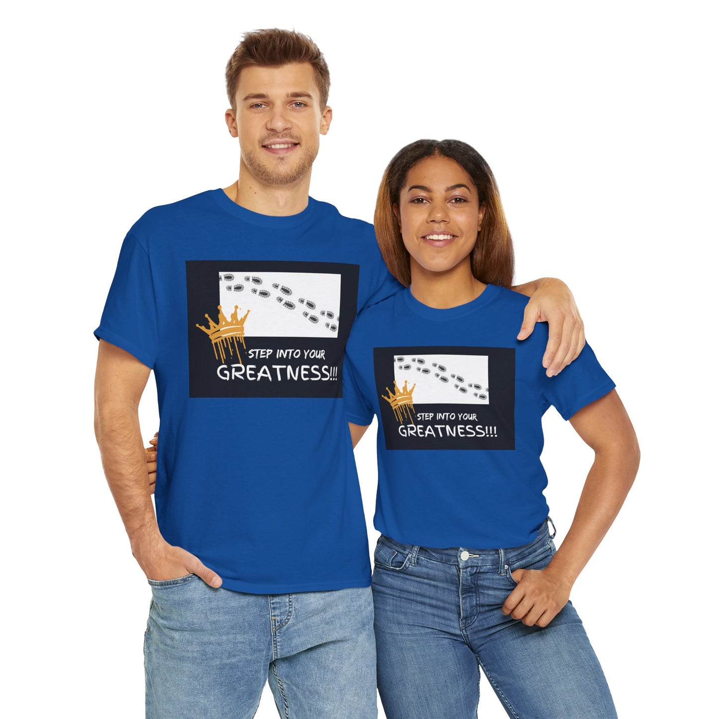 Step Into Greatness Unisex Heavy Cotton Tee – Bold Motivational T-Shirt | Shop With Ara
