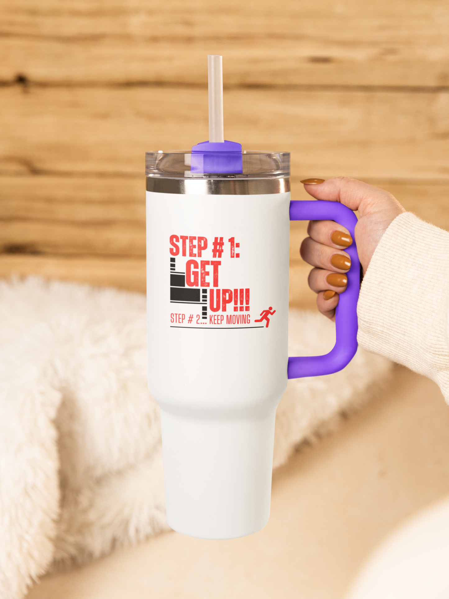 Get Up Keep Moving 40oz Motivational Tumbler – Gym & Travel Drinkware | Shop With Ara