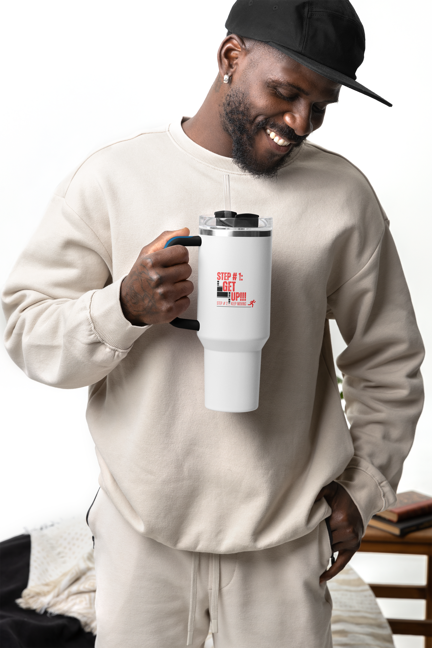 Get Up Keep Moving 40oz Motivational Tumbler – Gym & Travel Drinkware | Shop With Ara