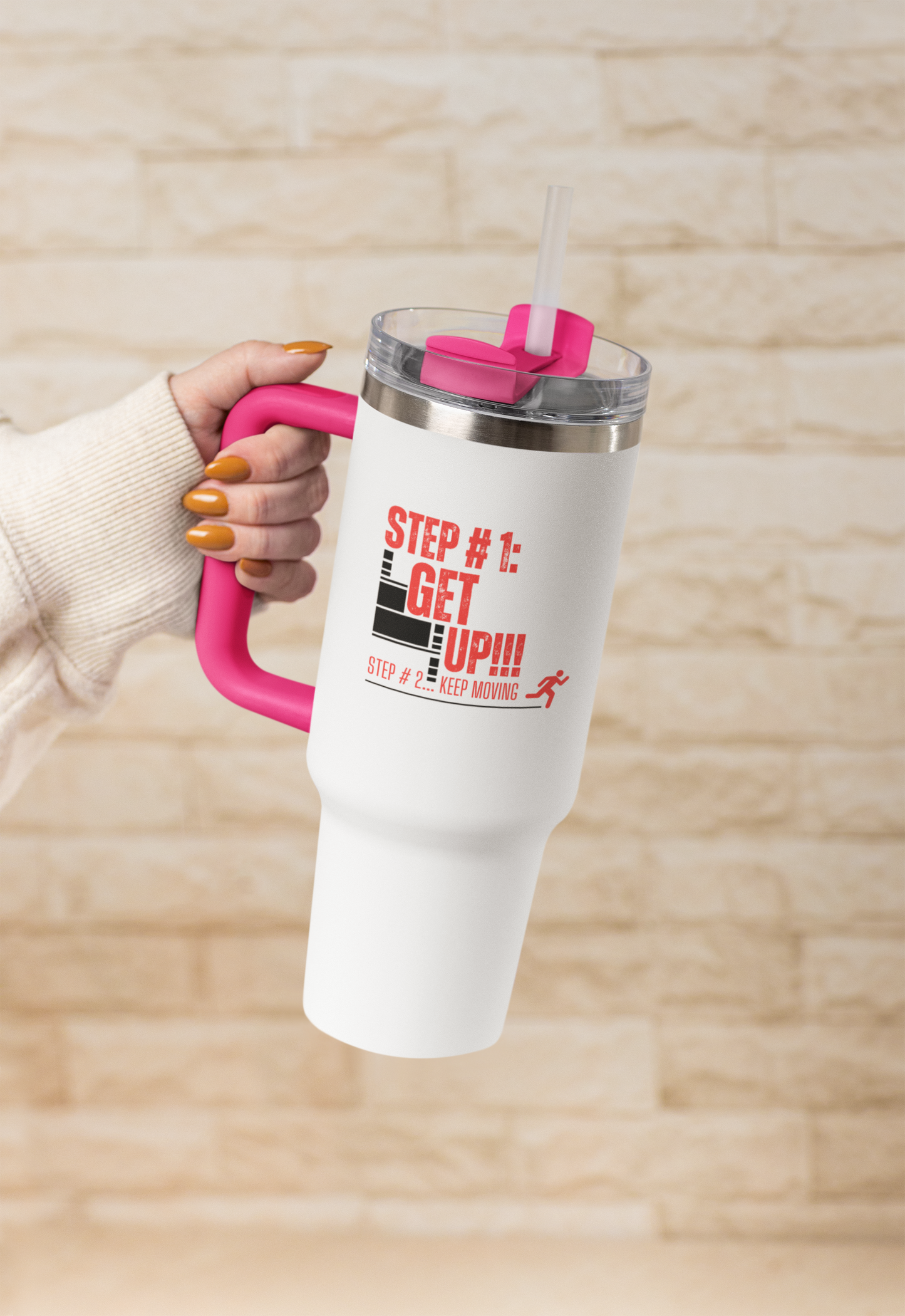 Get Up Keep Moving 40oz Motivational Tumbler – Gym & Travel Drinkware | Shop With Ara
