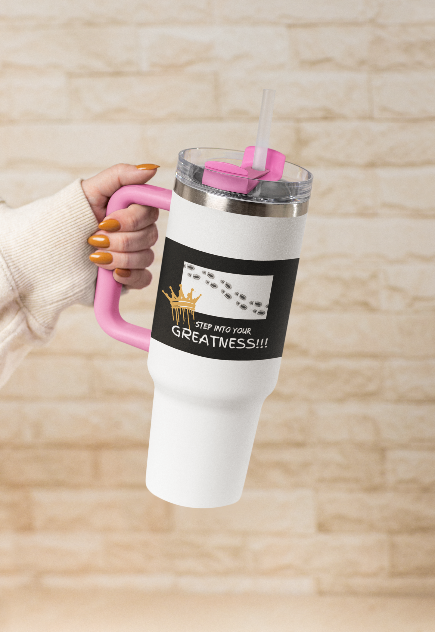 Step Into Your Greatness 40oz Vacuum Tumbler – Motivational Water Bottle | Shop With Ara