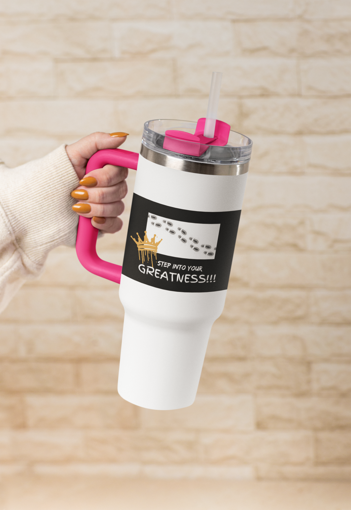 Step Into Your Greatness 40oz Vacuum Tumbler – Motivational Water Bottle | Shop With Ara