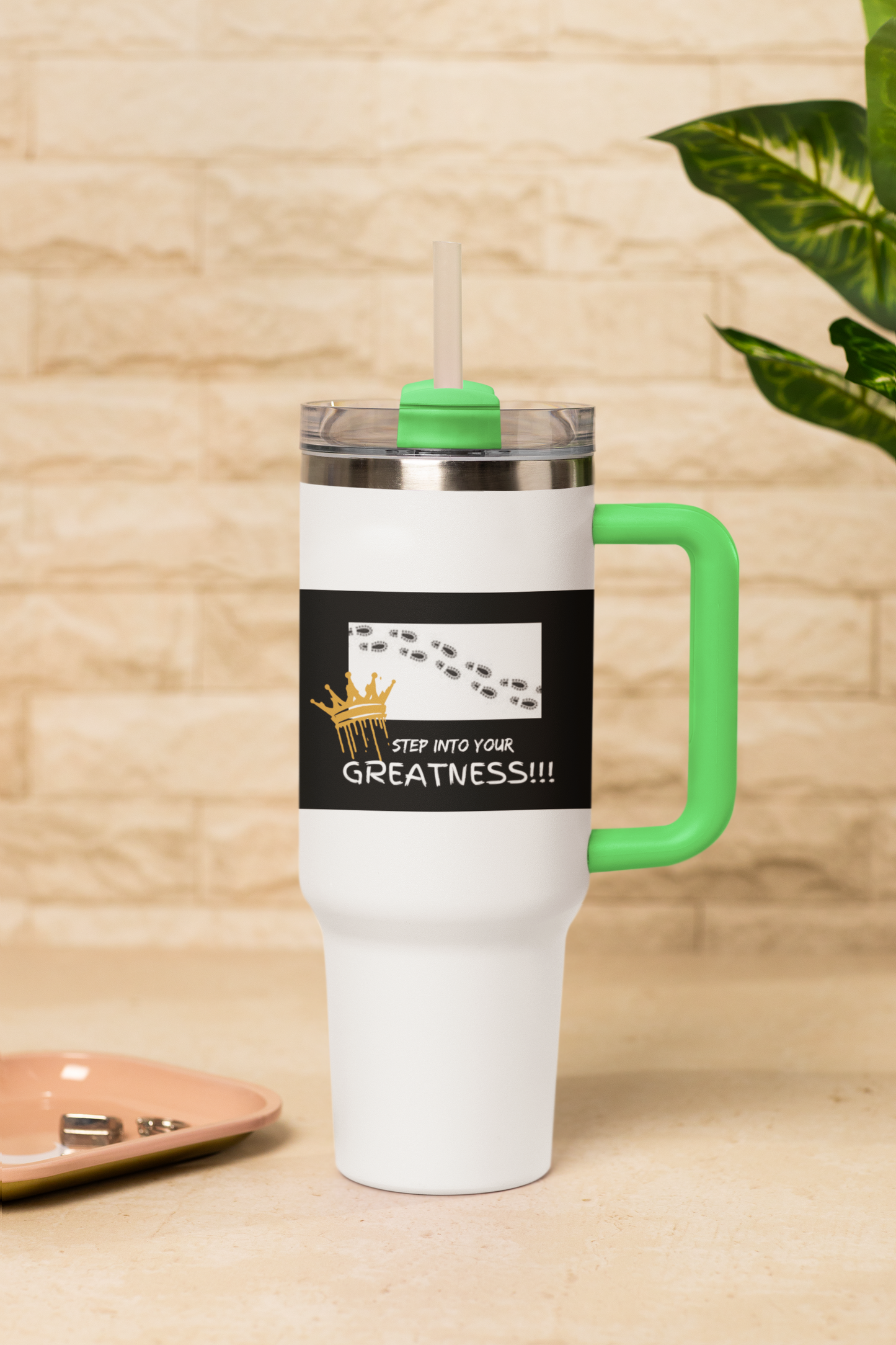 Step Into Your Greatness 40oz Vacuum Tumbler – Motivational Water Bottle | Shop With Ara