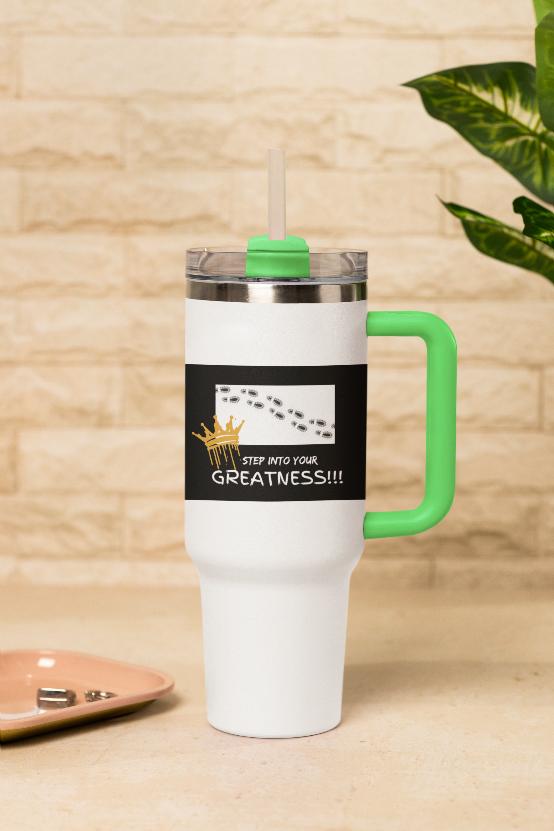 Step Into Your Greatness 40oz Vacuum Tumbler – Motivational Water Bottle | Shop With Ara