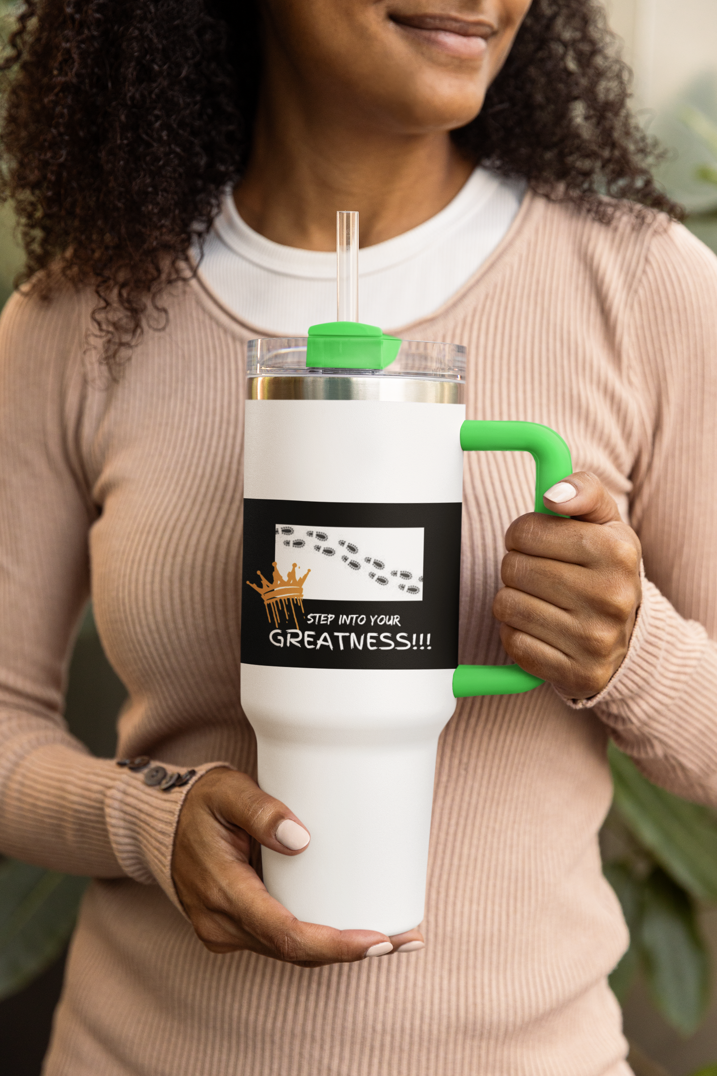 Step Into Your Greatness 40oz Vacuum Tumbler – Motivational Water Bottle | Shop With Ara