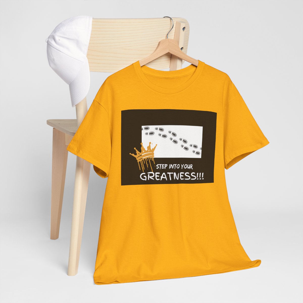 Step Into Greatness Unisex Heavy Cotton Tee – Bold Motivational T-Shirt | Shop With Ara