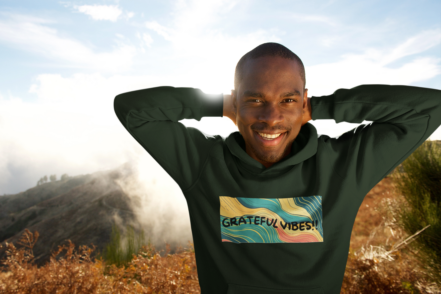 Grateful Vibes Motivational Hoodie – Positive Affirmation Apparel | Shop With Ara
