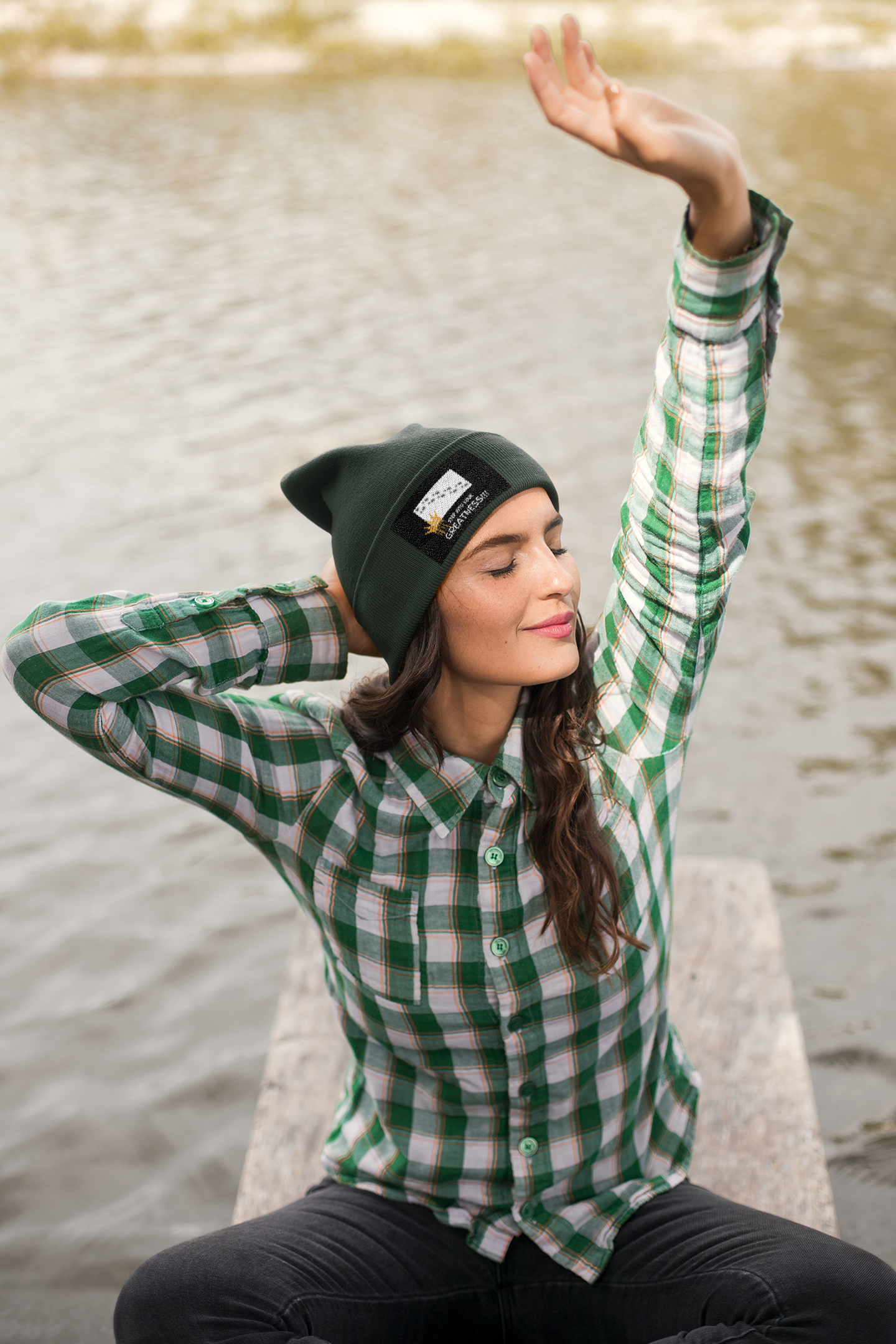 Step Into Your Greatness Embroidered Beanie – Inspirational Winter Hat | Shop With Ara