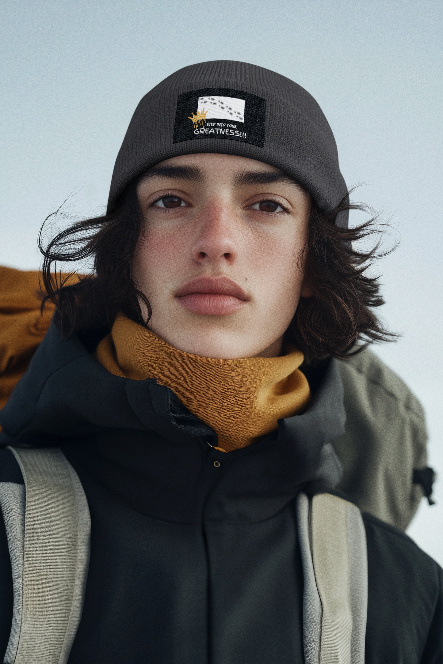 Step Into Your Greatness Embroidered Beanie – Inspirational Winter Hat | Shop With Ara