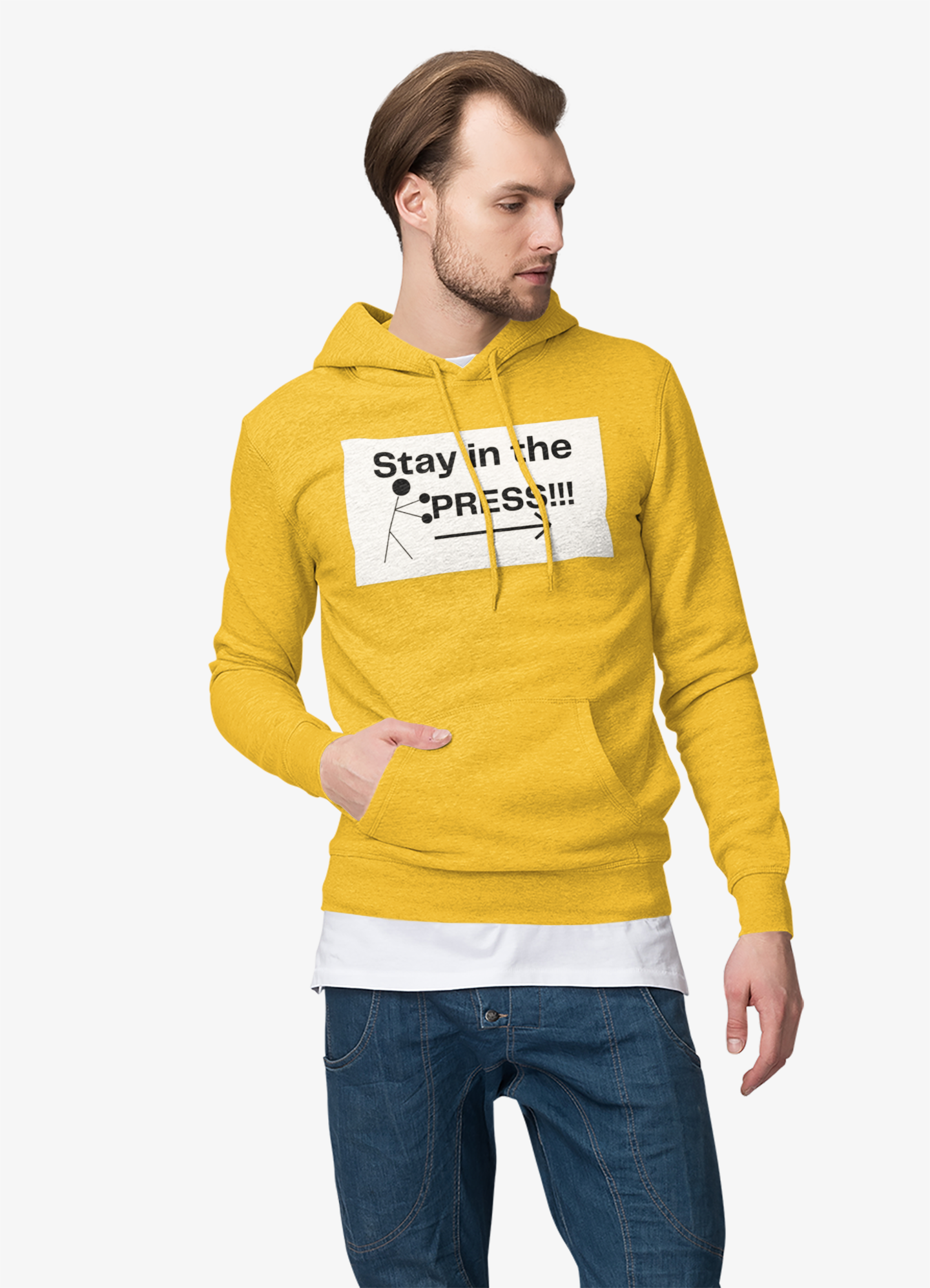 Stay in the Press Hoodie, Positive Affirmations, Athletic Apparel, Active Lifestyle Clothing