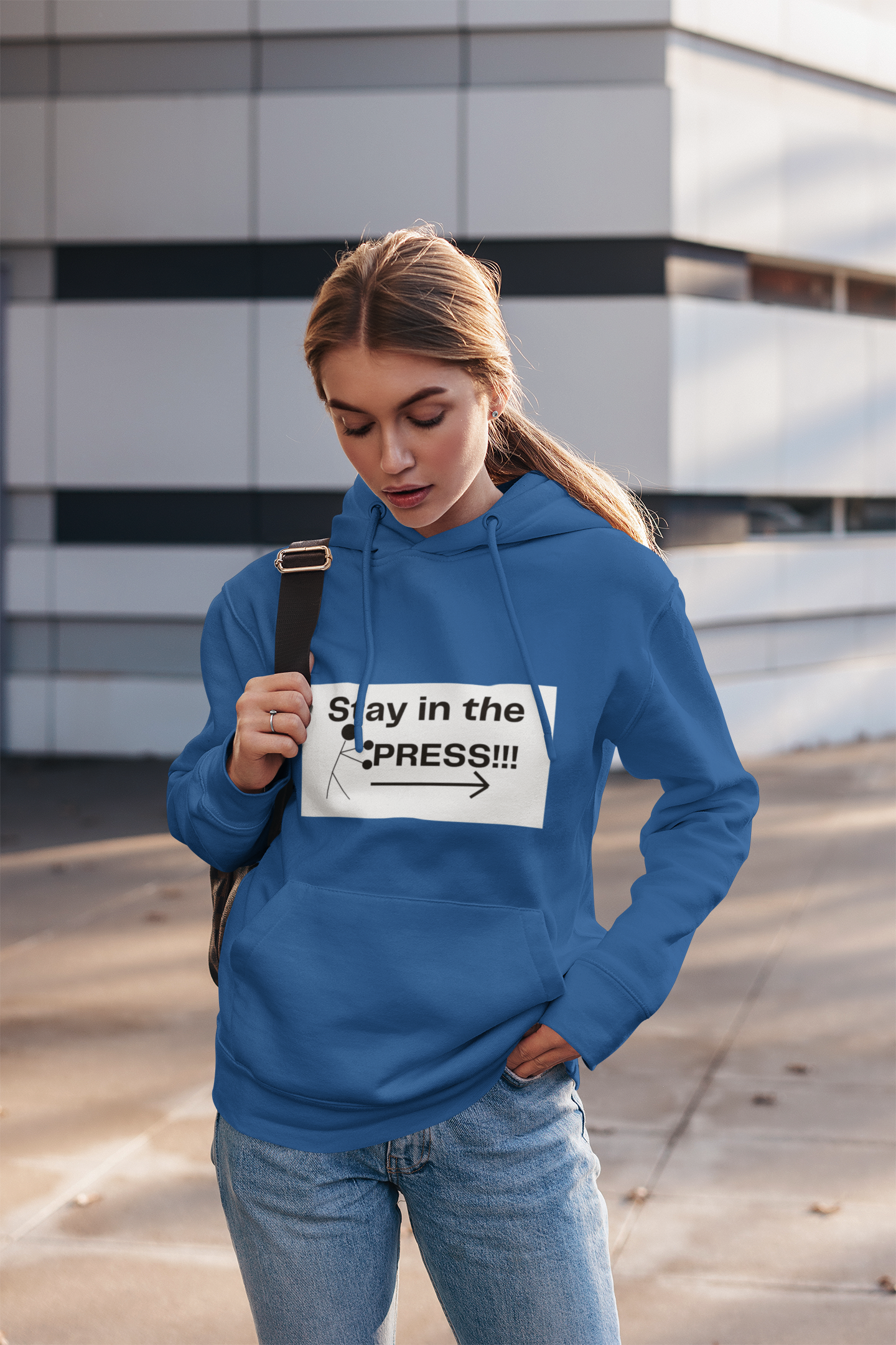 Stay in the Press Hoodie, Positive Affirmations, Athletic Apparel, Active Lifestyle Clothing