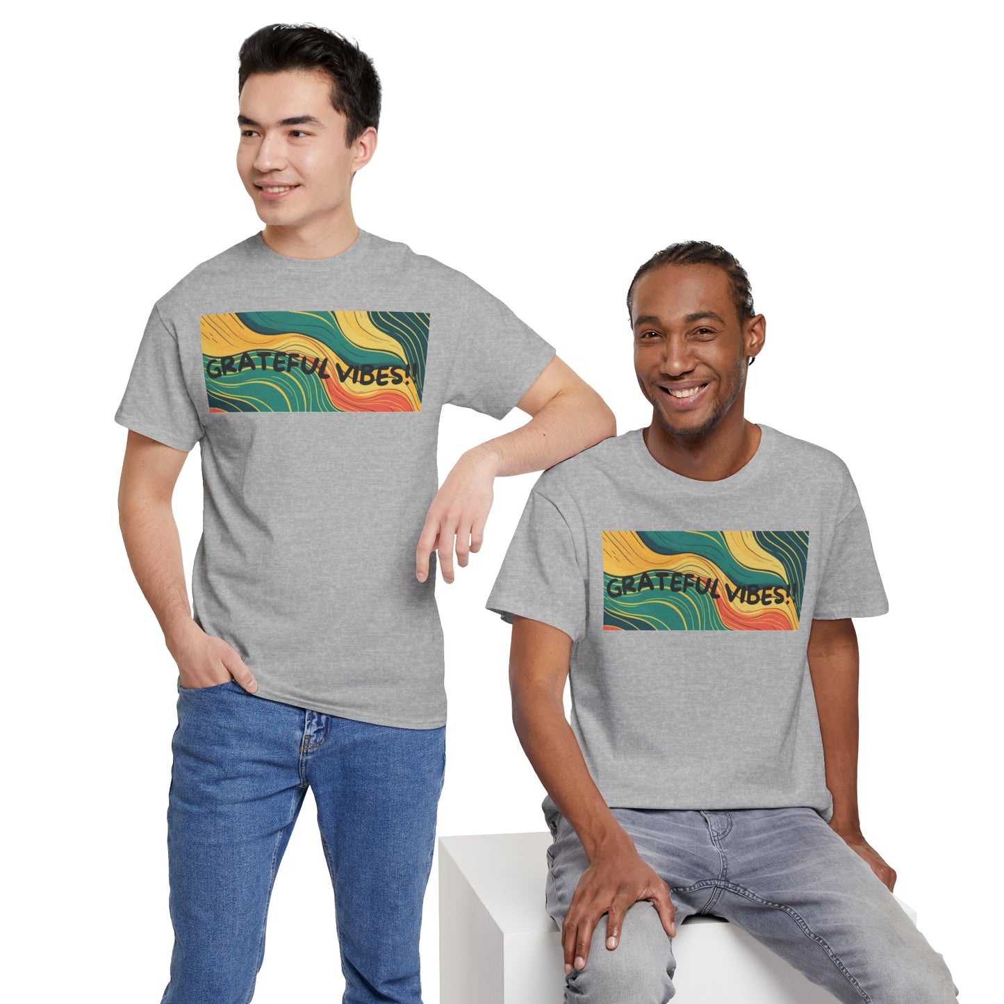 Grateful Vibes Unisex Heavy Cotton Tee – Positive Energy T-Shirt | Shop With Ara