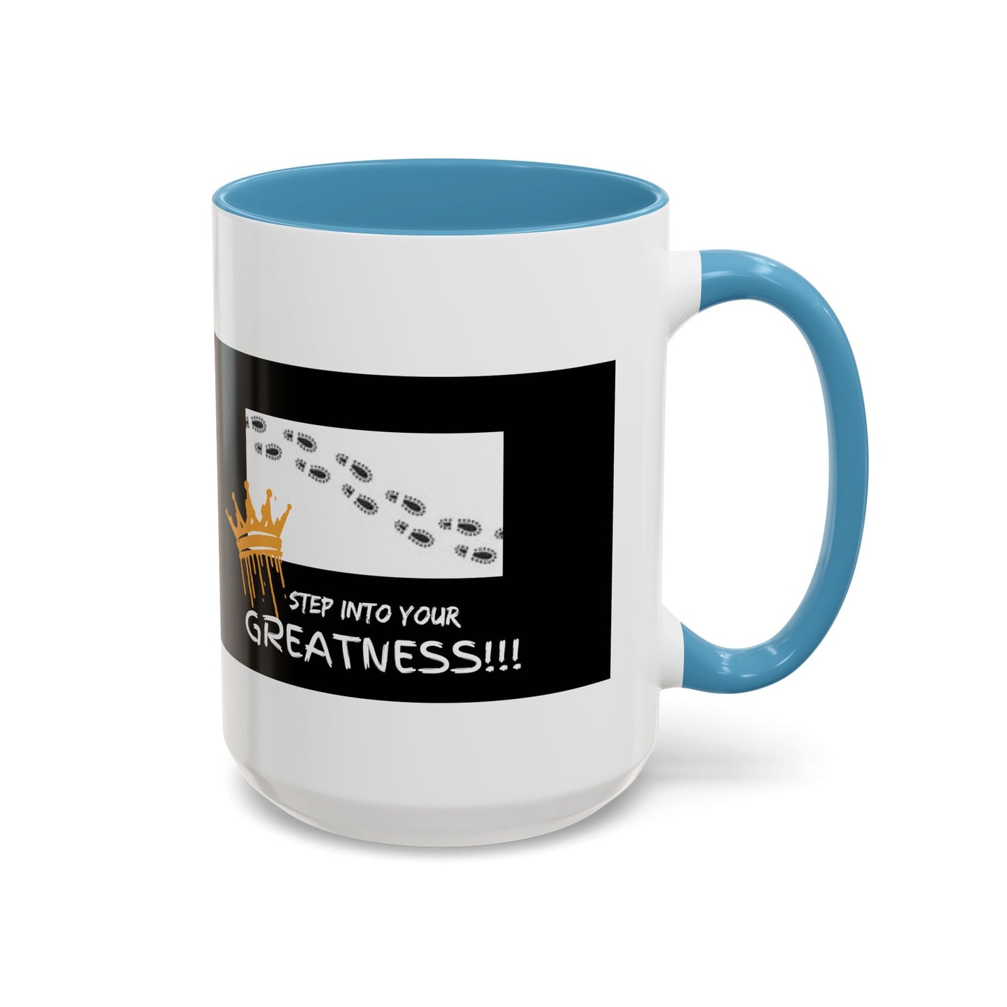 Mug with motivational quote 'Step into your greatness!!!' | Shop with Ara