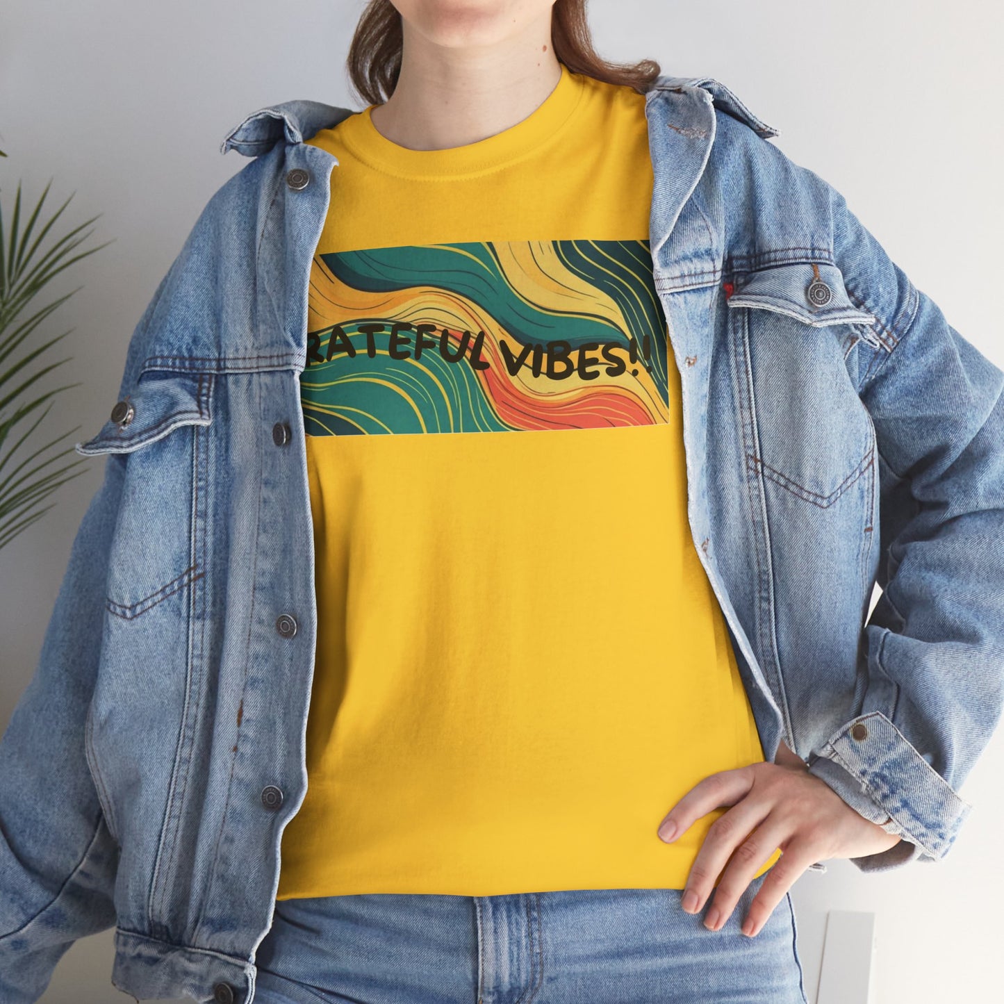 Grateful Vibes Unisex Heavy Cotton Tee – Positive Energy T-Shirt | Shop With Ara