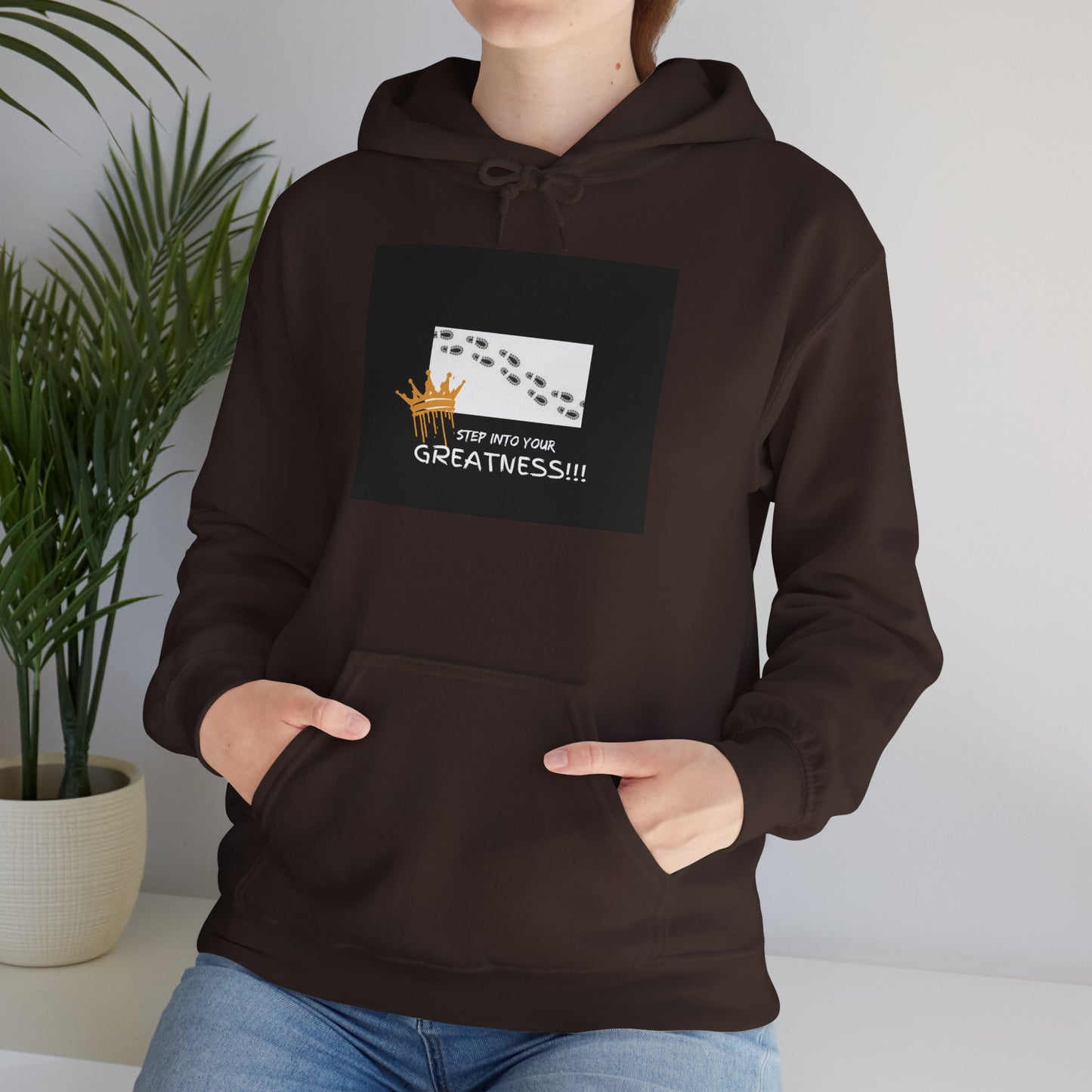 Brown hoodie with a graphic design  | Shop With Ara