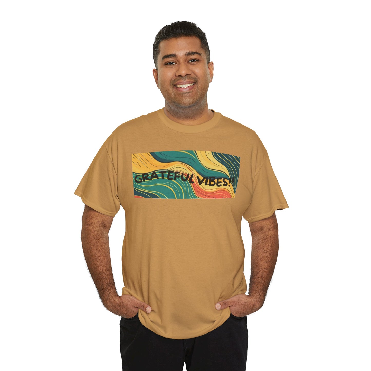 Grateful Vibes Unisex Heavy Cotton Tee – Positive Energy T-Shirt | Shop With Ara