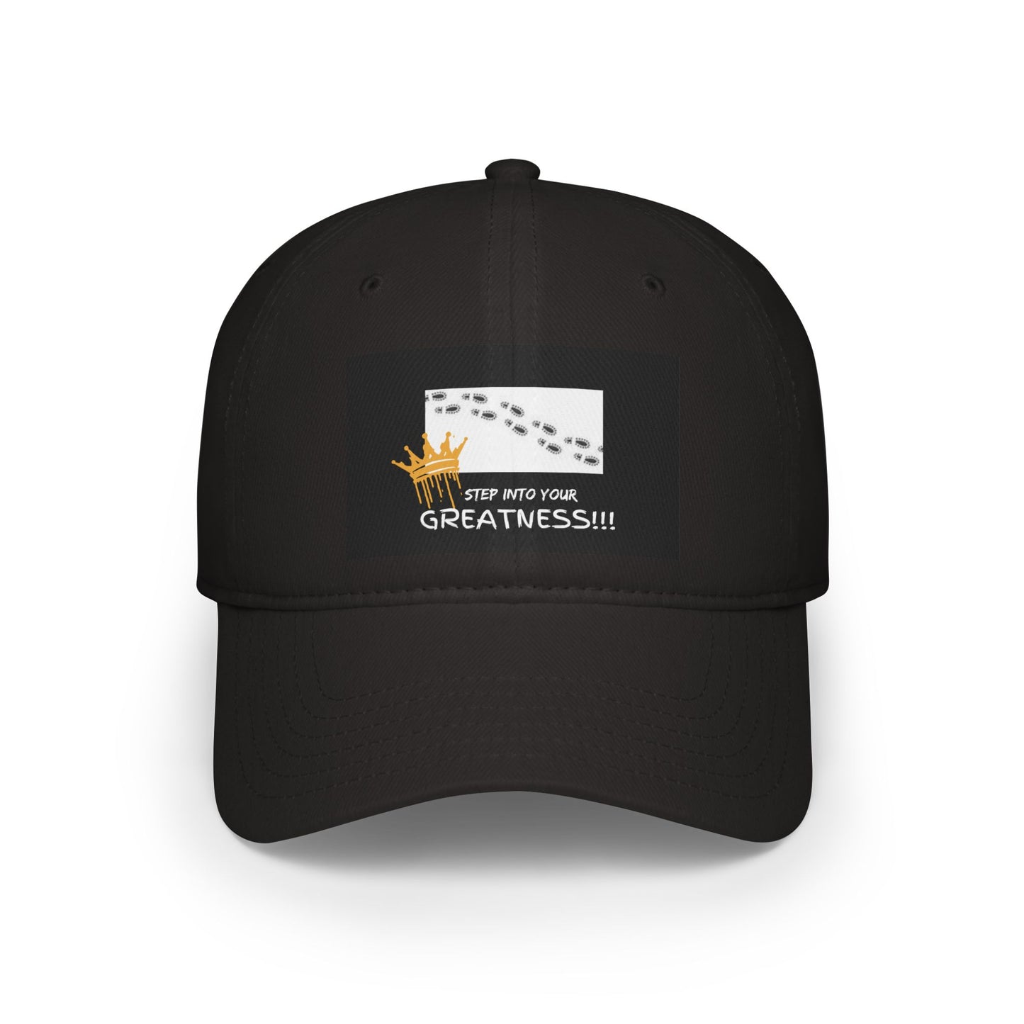 Black cap with motivational text and graphics | ShopWithAra